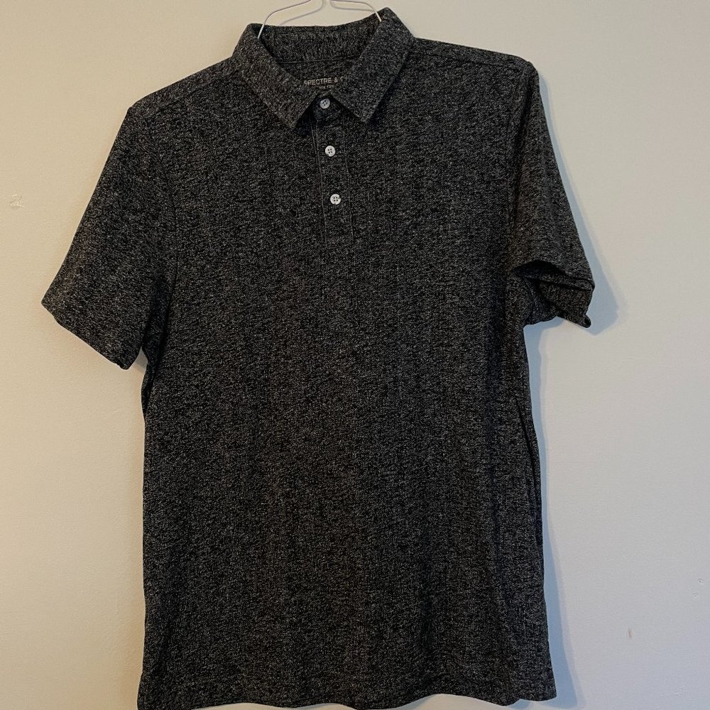 Spectre & Co. New York Short-Sleeved Men's Polo Shirt - Charcoal Gray/Black